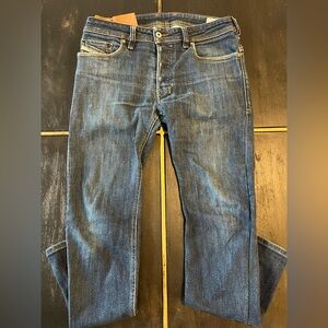 Diesel Men's Slim Straight Jeans in Blue Denim